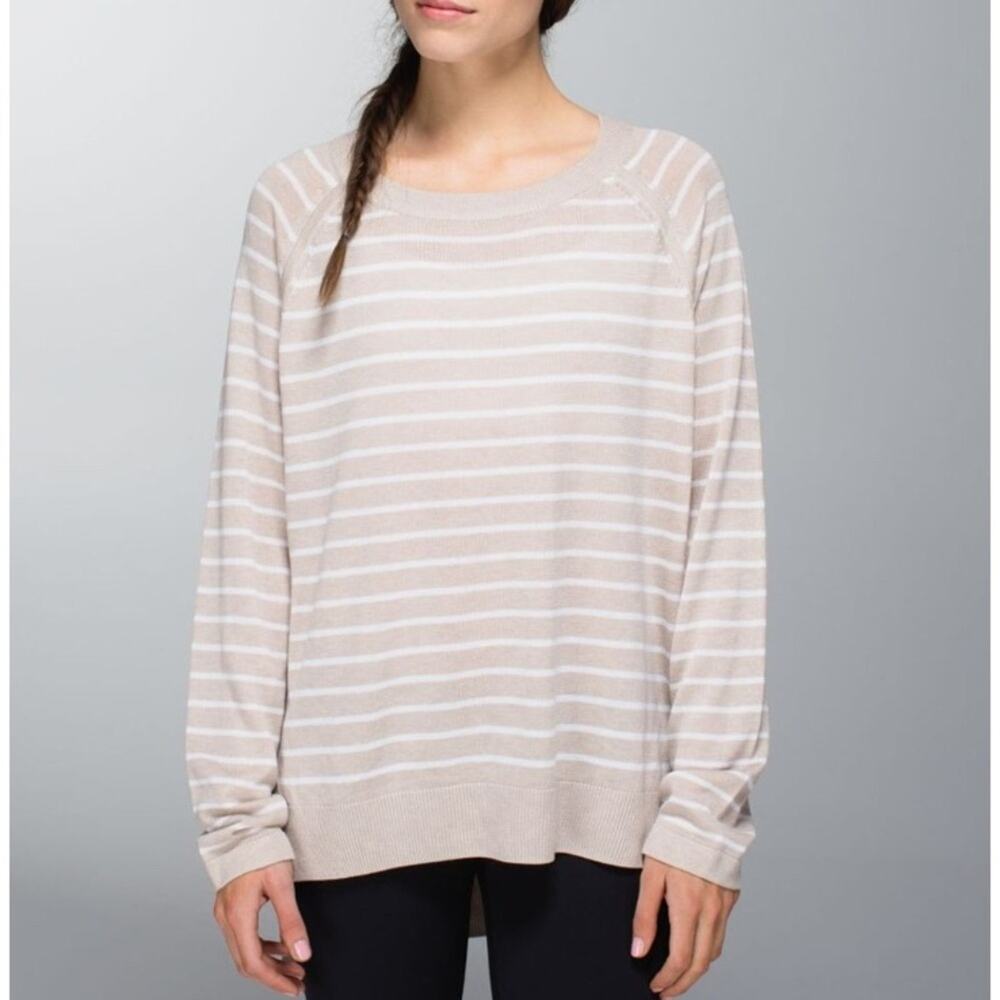 Lululemon Post Savasana Pullover Heathered Cashew/White W3E56S Boolux
